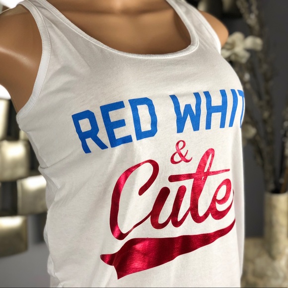 4 for $25 SALE!!!! Red White & Cute Tank Top - Picture 6 of 8
